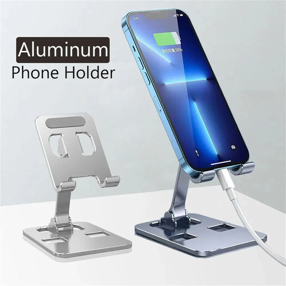 All Aluminum Alloy Foldable Desk Phone Holder Mount Stand for Mobile Phone Holder for Tablet Desktop Metal Holder