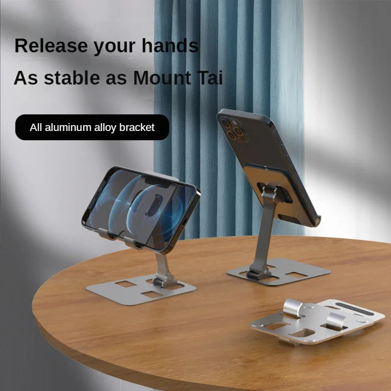 All Aluminum Alloy Foldable Desk Phone Holder Mount Stand for Mobile Phone Holder for Tablet Desktop Metal Holder